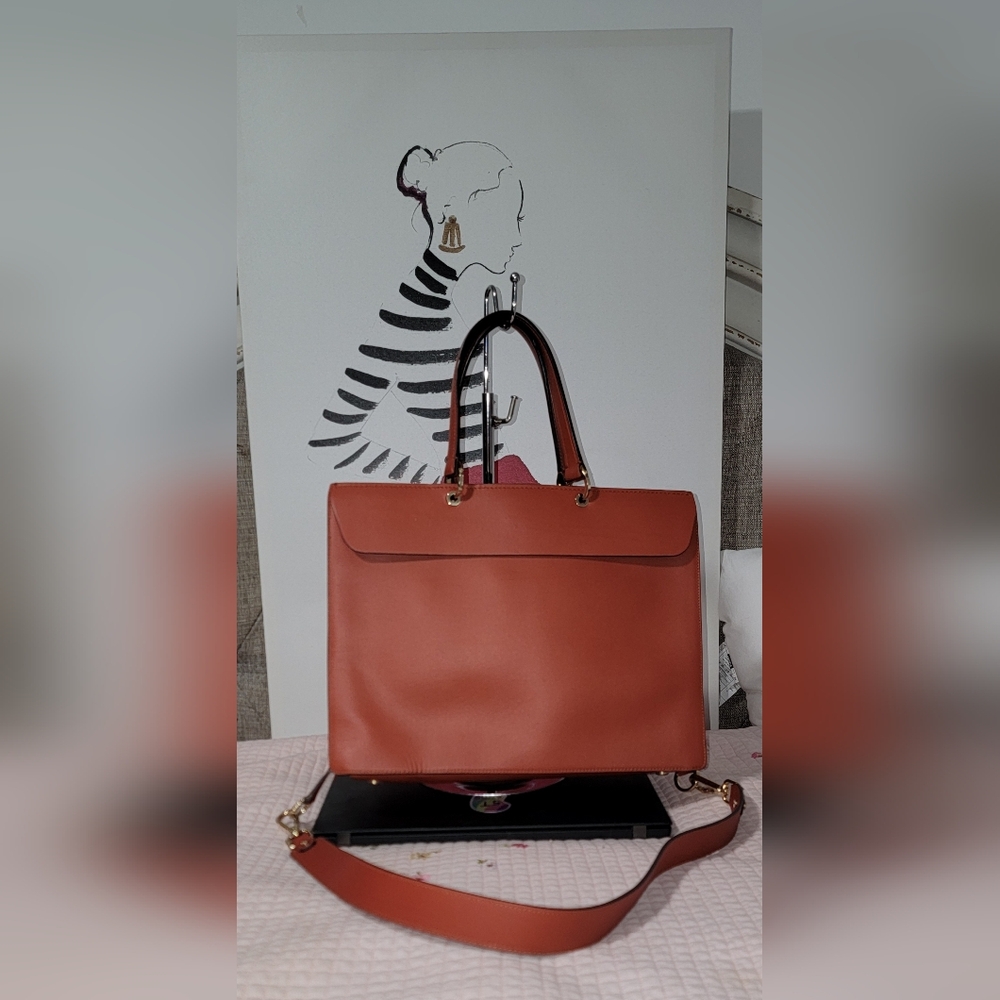 Rare MooRER VERONA Elegant Leather BrownTerrecota  Handbag